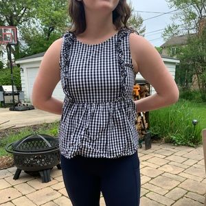 Zara ruffle gingham top